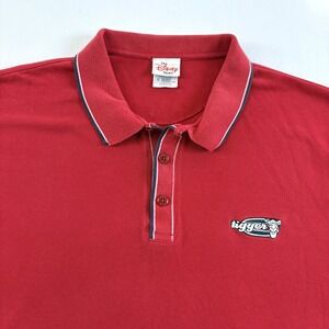 Disney Store Tigger Polo Shirt Mens XL Red Cotton Short Sleeve Embroidered Logo